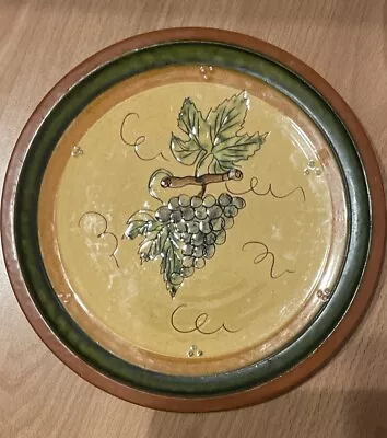 Buy Rare Vallauris Hand Made Pottery Plate By Lou Sietoun Grape Vine Pattern 10  • 10£