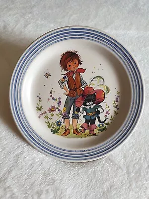 Buy Retro 1970's Gottschlich Girl With Pussin Boots Purbeck Pottery 18cm Side Plate  • 9.99£