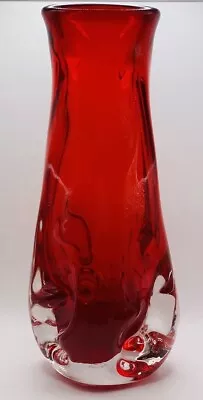Buy Whitefriars Patt.No 9845 Large Full Lead Ruby Red Crystal Knobbly Vase G.Baxter • 70£