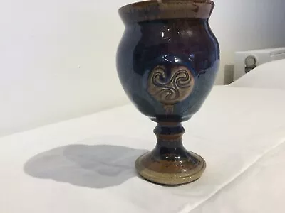Buy Irish Handmade Pottery Colm De Ris Solstice Goblet Blue • 20£