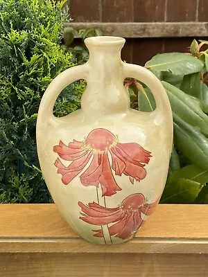 Buy Cobridge Stoneware Trial Red & Cream Rudbeckia 22cm Twin Handled Vase July 2001 • 150£