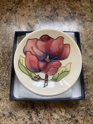 Buy Moorcroft Cream With Pink Magnolia Small Pin Dish Signed AB • 32.50£