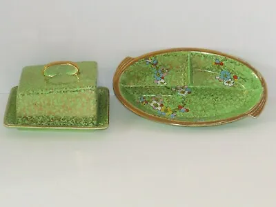 Buy Rare Antique Royal Winton Grimwades Chintz Butter Dish & 3 Section Tray England • 232.07£