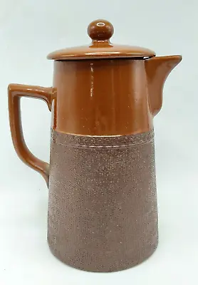 Buy Vintage Lovatt Langley Pottery Brown Tall Coffee Pot. 2 Pints/1 Qt. Heart On Lid • 7.99£