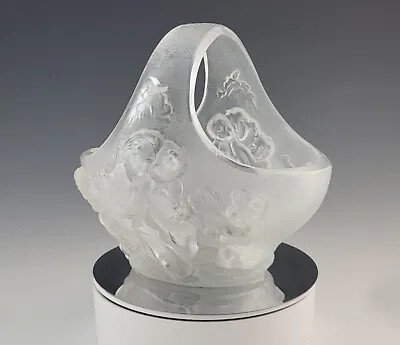 Buy Vintage Satin Glass Curt Schlevogt Art Deco Czech Art Glass Basket • 42.59£
