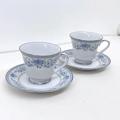 Buy Vintage Noritake Blue Hill Contempory Fine China Teacup & Saucer Plate Set X2 • 19.99£