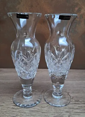 Buy Pair Of Thomas Webb Crystal 8 Inch Tall Vases Unused • 18£
