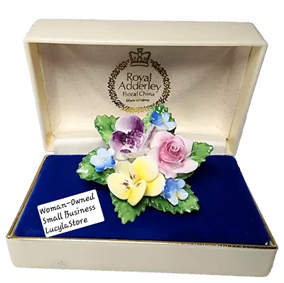 Buy Vintage Royal Adderley Fine BONE CHINA Pink ROSE PIN Brooch Made In England Box • 66.31£