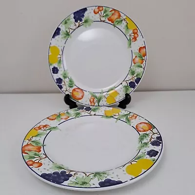 Buy 2x Royal Norfolk Side Plates Mediterranean Fruits Design 7.5in Diameter • 7.99£