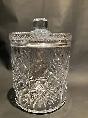 Buy Vintage Cut Glass Crystal  Storage Jar With Lid 7 Inches Tall • 15£