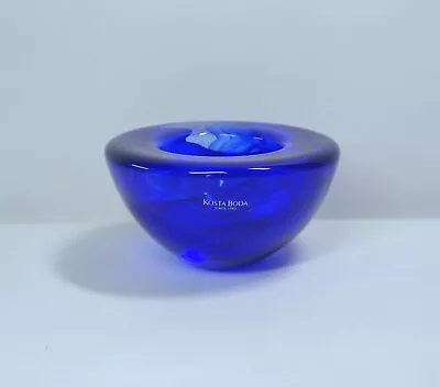 Buy Kosta Boda Candle Atoll Votive Holder Art Glass Blue Swirl  • 36.43£