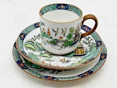 Buy Antique Crown Staffordshire Tea Cup Saucer Plate Fine Bone China Chinese Willow • 22.99£