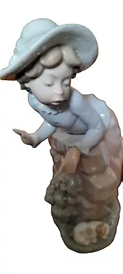 Buy Nao By Lladro Porcelain Figurine - Young Girl Looking Over Wall For Puppy Dog • 9.95£