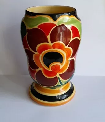 Buy Ditmar Urbach Art Deco Hand Painted Pottery Vase - Czechoslovakia C.1930 • 39.99£