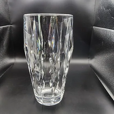 Buy Vera Wang Wedgewood Peplum 9  Flower Vase Carved Blown Clear Glass Crystal • 51.12£