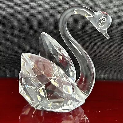 Buy Swan Crystal Clear Cut Glass 2” Figurine Collectible • 12£