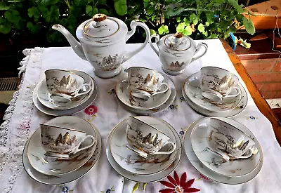 Buy Japanese Kutani Tea Set 20 Piece Fine China With Tea Pot • 14£