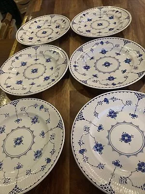 Buy 10  Furnivals Denmark Ironstone Blue Flower Dinner Plate Vintage Set If 6 • 96£