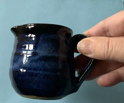 Buy Vintage Small Ironstone Pottery Dark Blue Drip Glaze Milk Jug Signed Makers Mark • 10.99£