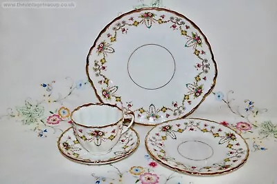 Buy Extremely Rare Salisbury Hand Painted Shelley Style China Tea Set Cup Cake Plate • 35£
